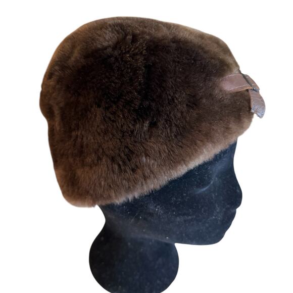 HPI Sweden Genuine Sheared Mink Hat Dark Brown main image 4